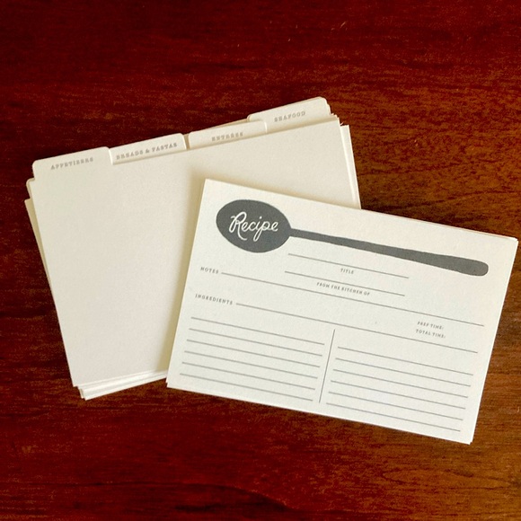 Rifle Paper Co. Blank 4x6” Recipe Cards and Letterpress Dividers - Picture 1 of 8